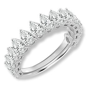 Bright Halo Lab Grown Diamonds 2ctw Pear-Cut Anniversary Band Ring