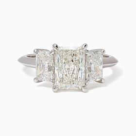 Bright Halo Lab Grown Diamonds 3.00 ctw Emerald Cut Ring, 10k Gold