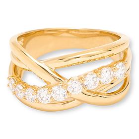 Bright Halo Lab Grown Diamonds 3/4ctw Crossover Band Ring