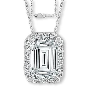 Bright Halo Lab Grown Diamonds 3/4ctw Halo Drop Necklace