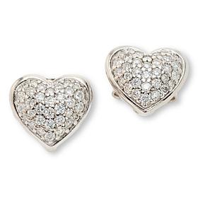 Bright Halo Lab Grown Diamonds .45ctw Pavé Heart Stud Earrings