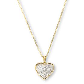Bright Halo Lab Grown Diamonds .47ctw Pavé Heart Pendant Necklace