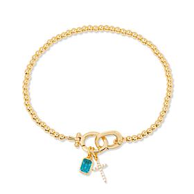 brook & york Josephine Cross Birthstone Bead Bracelet
