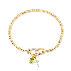 brook & york Josephine Cross Birthstone Bead Bracelet