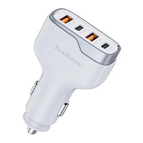 Brookstone 4-Port PD 60W Car Charger - 2 USB-C, 2 USB-A