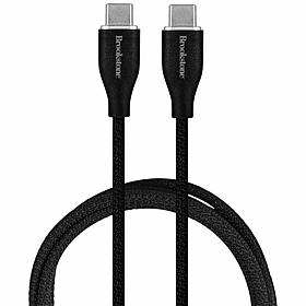 Brookstone C-to-C 60W 6ft Nylon Braided Cable with Silver Ring