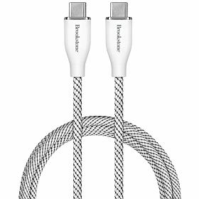 Brookstone C-to-C 60W 6ft Nylon Braided Cable with Silver Ring