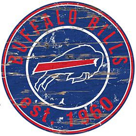Buffalo Bills Round Distressed Sign