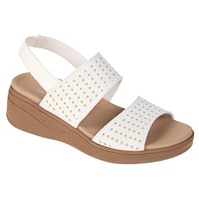 Bzees Festive Machine Washable Stretch Fabric Wedge Sandal