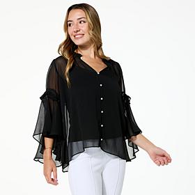 C Wonder Chiffon Drama Top