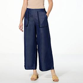 C Wonder Denim Shirting Wide-Leg Pant