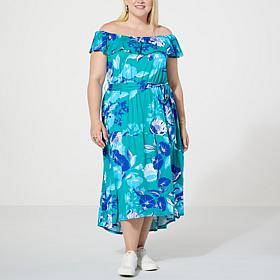 C Wonder On/Off the Shoulder Flounce Dress