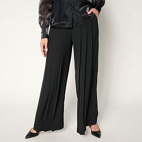 C Wonder Pleated Crepe Wide Leg Trouser Pant