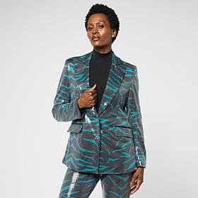 C Wonder Printed Sequin Blazer