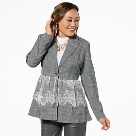 C. Wonder Runway Glen Plaid Lace 2-Tone Jacket