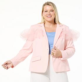 C Wonder Runway Mixed Media Blazer