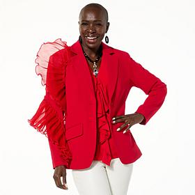 C Wonder Runway Mixed Media Blazer