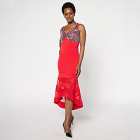 C Wonder Runway Mixed Media Dress