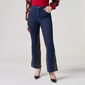 C. Wonder Stretch Denim with Leather Panel