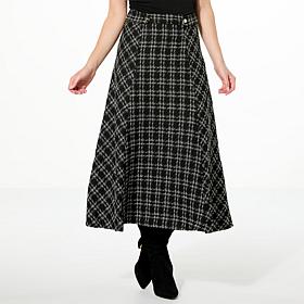 C Wonder Tweed A-Line Midi Skirt