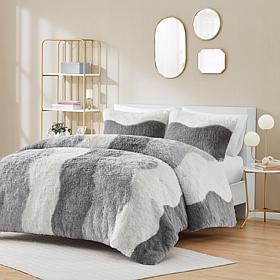 Cassie Shaggy Faux Fur Ombre Comforter 3-piece Set