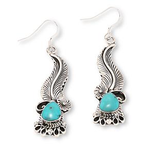 Chaco Canyon Campitos Turquoise Leaf Flower Dangle Earrings