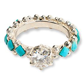 Chaco Canyon Created Moissanite and Campitos Turquoise Ring