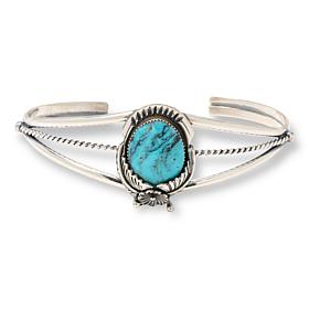 Chaco Canyon Kingman Turquoise Leaf Cuff Bracelet