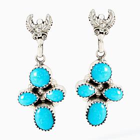 Chaco Canyon Sleeping Beauty Turquoise 4-Stone Drop Earrings