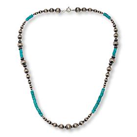 Chaco Canyon Sleeping Beauty Turquoise and "Navajo Pearl" 20" Necklace