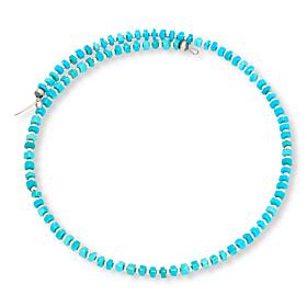 Chaco Canyon Sleeping Beauty Turquoise and Silver Bead Wrap Necklace
