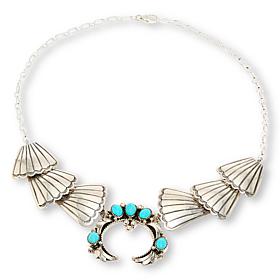 Chaco Canyon Sleeping Beauty Turquoise Fan Necklace