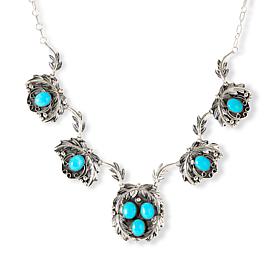 Chaco Canyon Sleeping Beauty Turquoise Leaf-Design Necklace