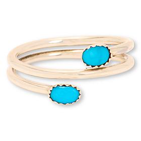 Chaco Canyon Sleeping Beauty Turquoise Sterling Silver Wrap Ring
