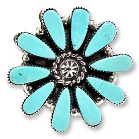 Chaco Canyon Sterling Silver Campitos Turquoise Cluster Ring