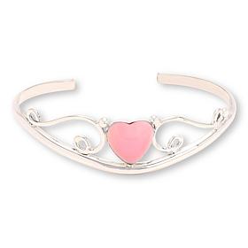 Chaco Canyon Sterling Silver Heart-Shape Pink Conch Cuff Bracelet