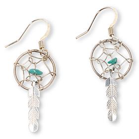 Chaco Canyon Sterling Silver Kingman Turquoise Dreamcatcher Earrings