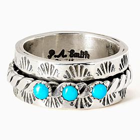 Chaco Canyon Sterling Silver Sleeping Beauty Turquoise Spinner Ring
