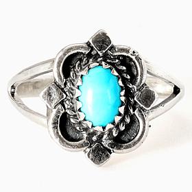 Chaco Canyon Sterling Silver Sleeping Beauty Turquoise Oval Ring