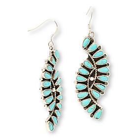 Chaco Canyon Sterling Silver Turquoise Third Eye Dangle Earrings