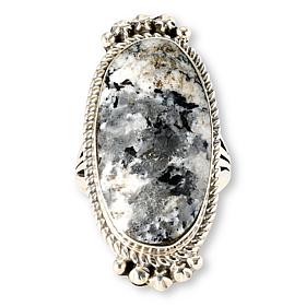 Chaco Canyon Sterling Silver White Buffalo Stone Oval Ring