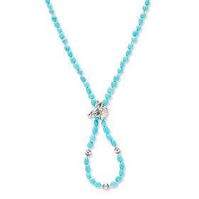 Chaco Canyon Turquoise Bead with Silver Horse Head Necklace