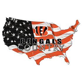 Cincinnati Bengals USA Shape Flag Cutout 