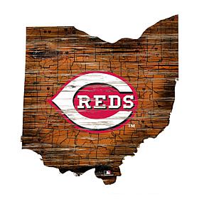 Cincinnati Reds 24in. Distressed State w/Logo Sign  
