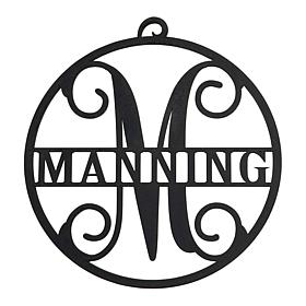 Circle Frame Black Wood Initial