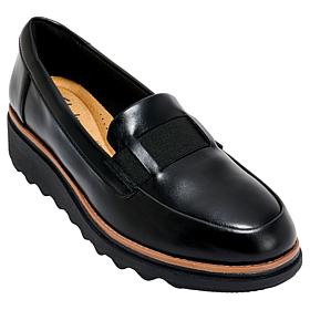 Clarks Collection Sharon Pace Leather Wedge Loafer