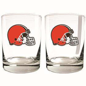 Cleveland Browns 2pc Rocks Glass Set