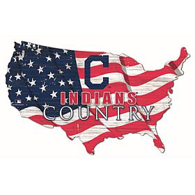 Cleveland Indians USA Shape Flag Cutout