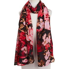 Clever Carriage Rose Bouquet Silk Scarf