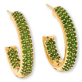 Colleen Lopez 1" Gemstone Hoop Earrings